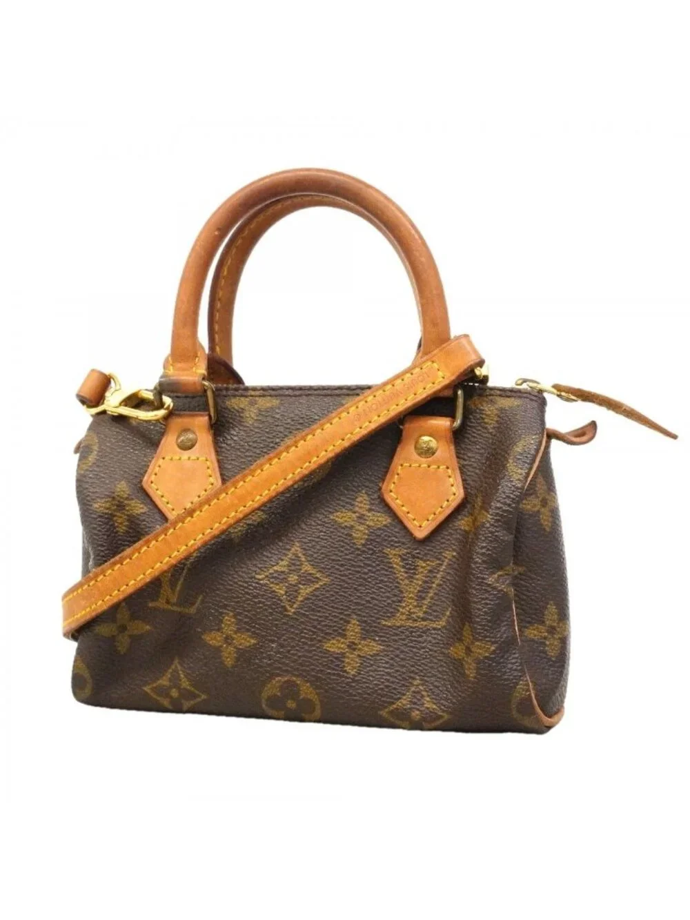 Louis Vuitton Handbag Monogram Mini Speedy Brown 2-Way